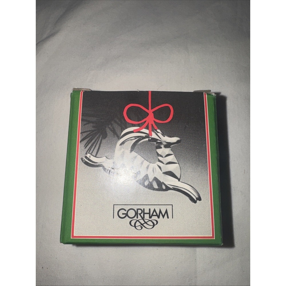 Vintage Gorham Lead Crystal Holiday Reindeer Christmas Ornament West Germany